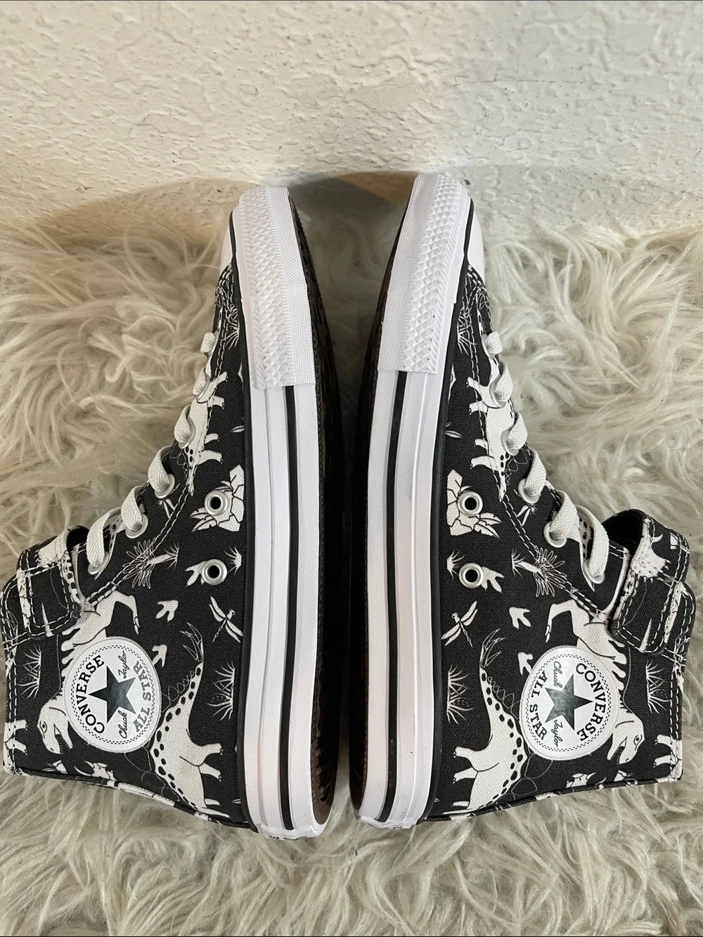 Converse Chuck Taylor All Star EasyOn High PS 'Dino Party' Slip On Size 3 NEW - Picture 9 of 15